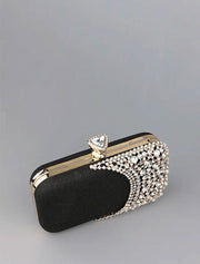 Runway Glamorous Rhinestone Clutch Bag, Black