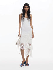 Santorini Crochet Midi Dress, Off-White