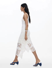 Santorini Crochet Midi Dress, Off-White