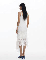 Santorini Crochet Midi Dress, Off-White