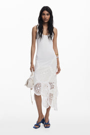 Santorini Crochet Midi Dress, Off-white