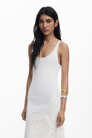 Santorini Crochet Midi Dress, Off-white