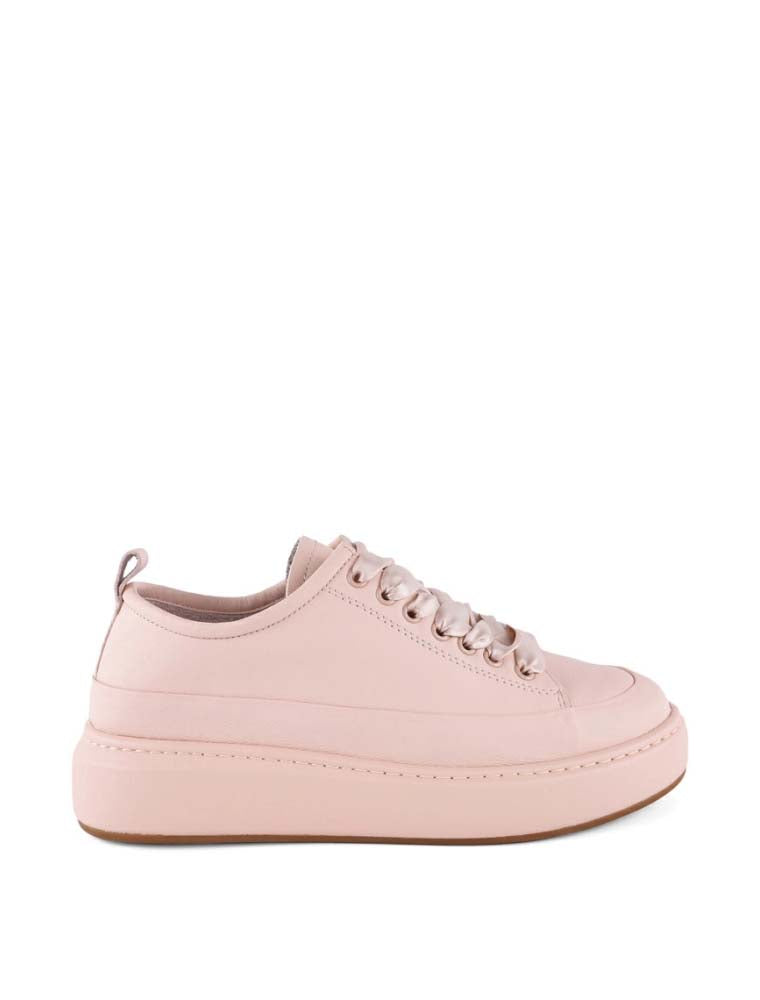 Satin Lace Sneakers, Light Pink