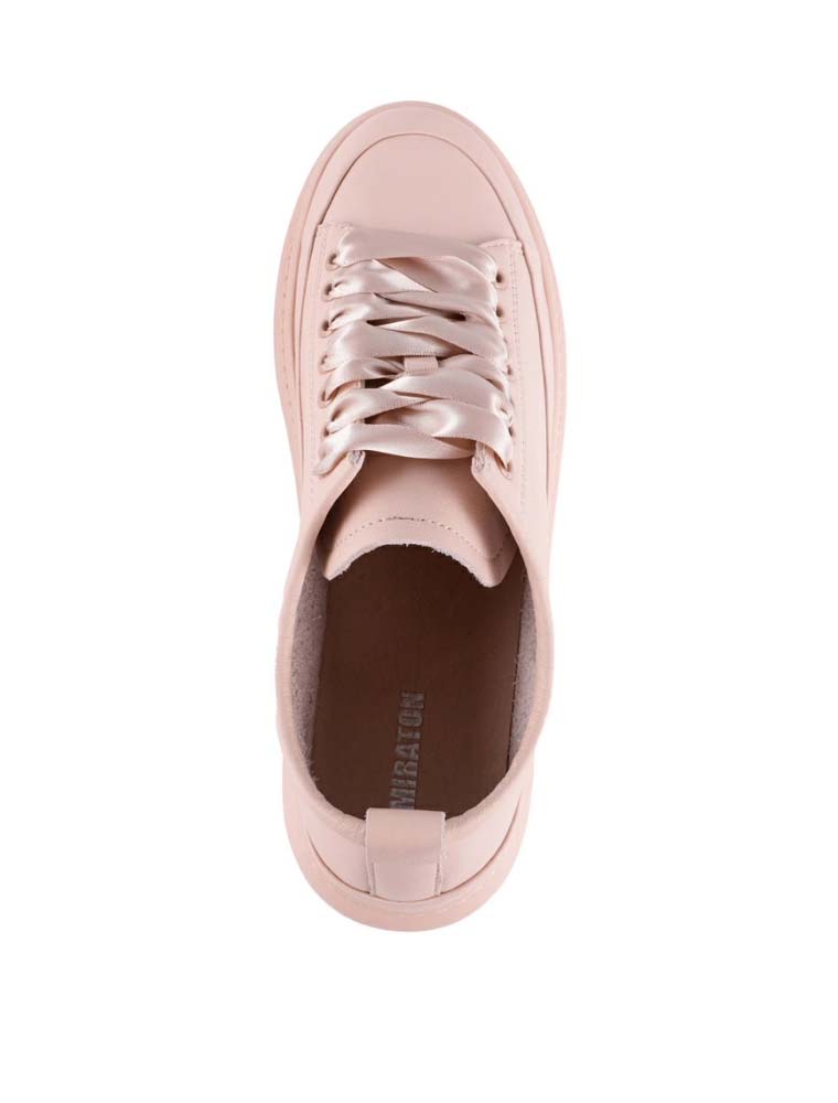 Satin Lace Sneakers, Light Pink