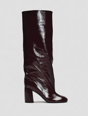 Scrunchy Knee High Boot, Maroon