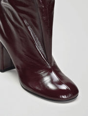 Scrunchy Knee High Boot, Maroon