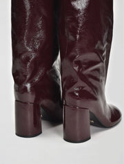 Scrunchy Knee High Boot, Maroon