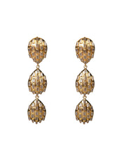 Selene Earrings, Clear Quartz, 14K Gold Plated