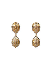 Selene Earrings, Clear Quartz, 14K Gold Plated