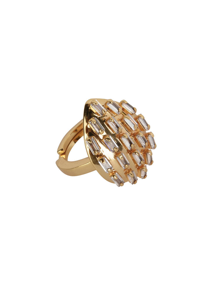 Selene Ring, Clear Quartz, 14K Gold Plated