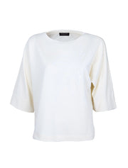 Sequin Flower 3/4 Sleeve Top, Ivory