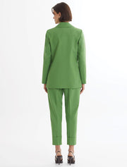 Single-Button Blazer Suit, Green