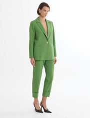 Single-Button Blazer Suit, Green