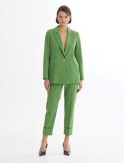 Single-Button Blazer Suit, Green