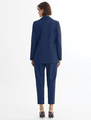 Single-Button Blazer Suit, Navy