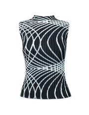 Sleeveless Infinity Print Abstract Top, Blue