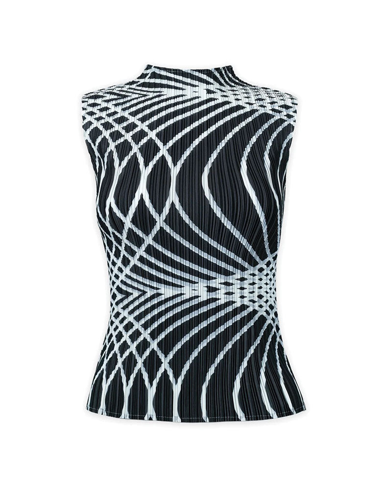 Sleeveless Infinity Print Abstract Top, Blue
