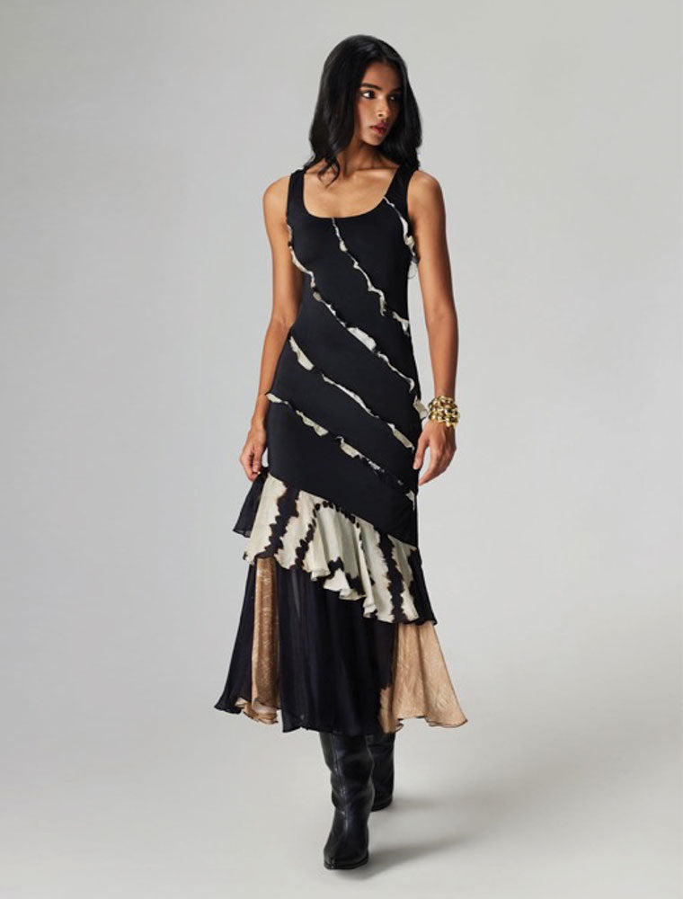 Ruched Astra Maxi Dress, Black