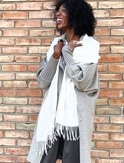 Solid Color Cashmere Shawl, Light Beige