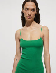 Spagetti Strap Knitted Mini Dress, Green