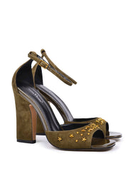 Square Toe Star Sky Sandals, Olive