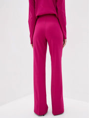 Straight Cut Center Rib Trouser, Fuchsia