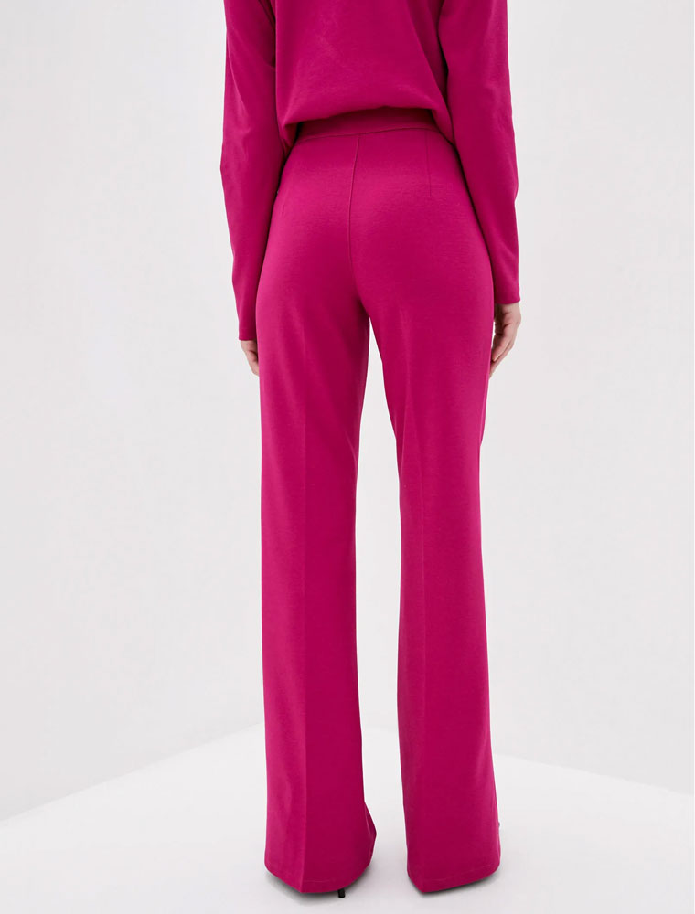 Straight Cut Center Rib Trouser, Fuchsia