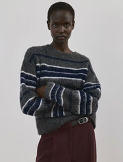 Straight Leg Pant with Leather Detail, Burgundy