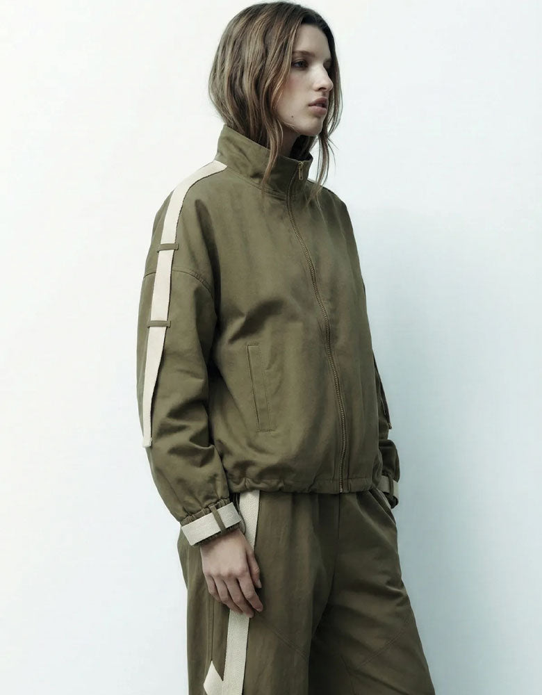 Strappy Straight Cut Jacket, Army Green