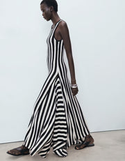 Striped Maxi Dress, Black
