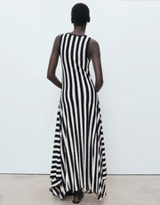 Striped Maxi Dress, Black