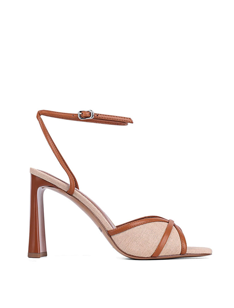Textured Golden Hour Strappy Sandals, Beige