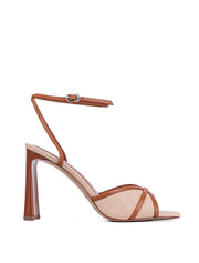 Textured Golden Hour Strappy Sandals, Beige