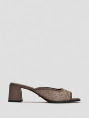 Textured Suede Mules, Taupe