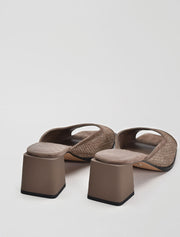 Textured Suede Mules, Taupe