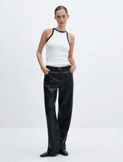 Two Tone Basic Tank, White