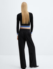 Ribbed Sweater with Zipper, Multicolor