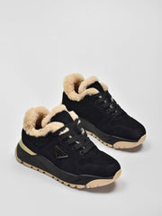Winter Suede Sneakers, Multicolor Black