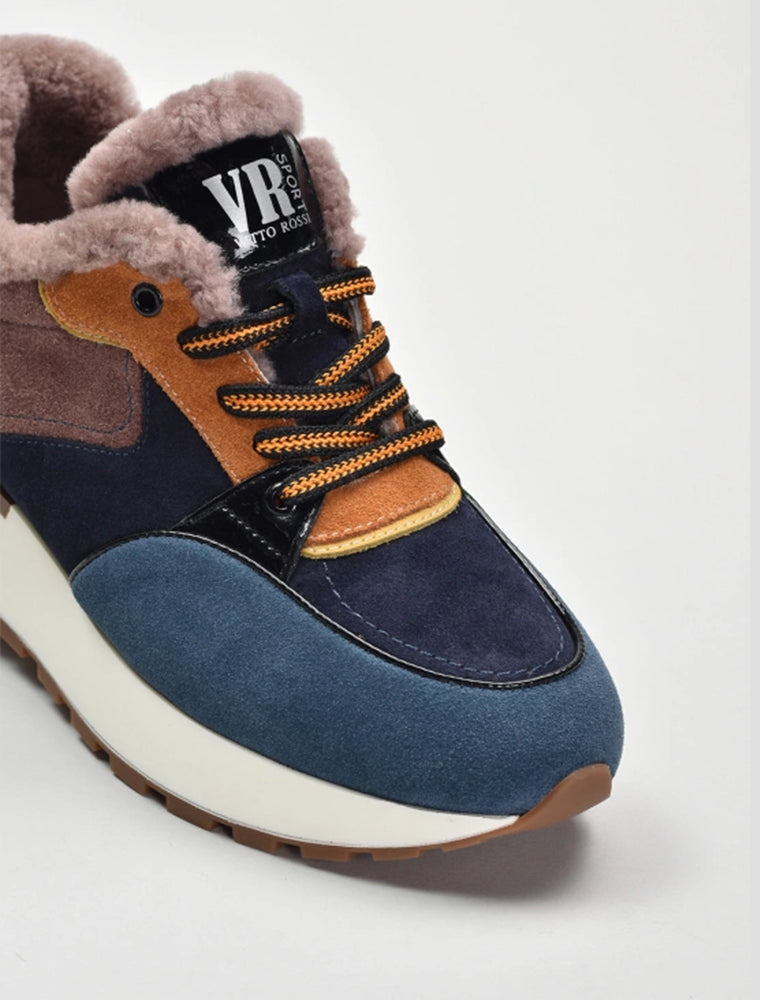 Winter Suede Sneakers, Multicolor Blue