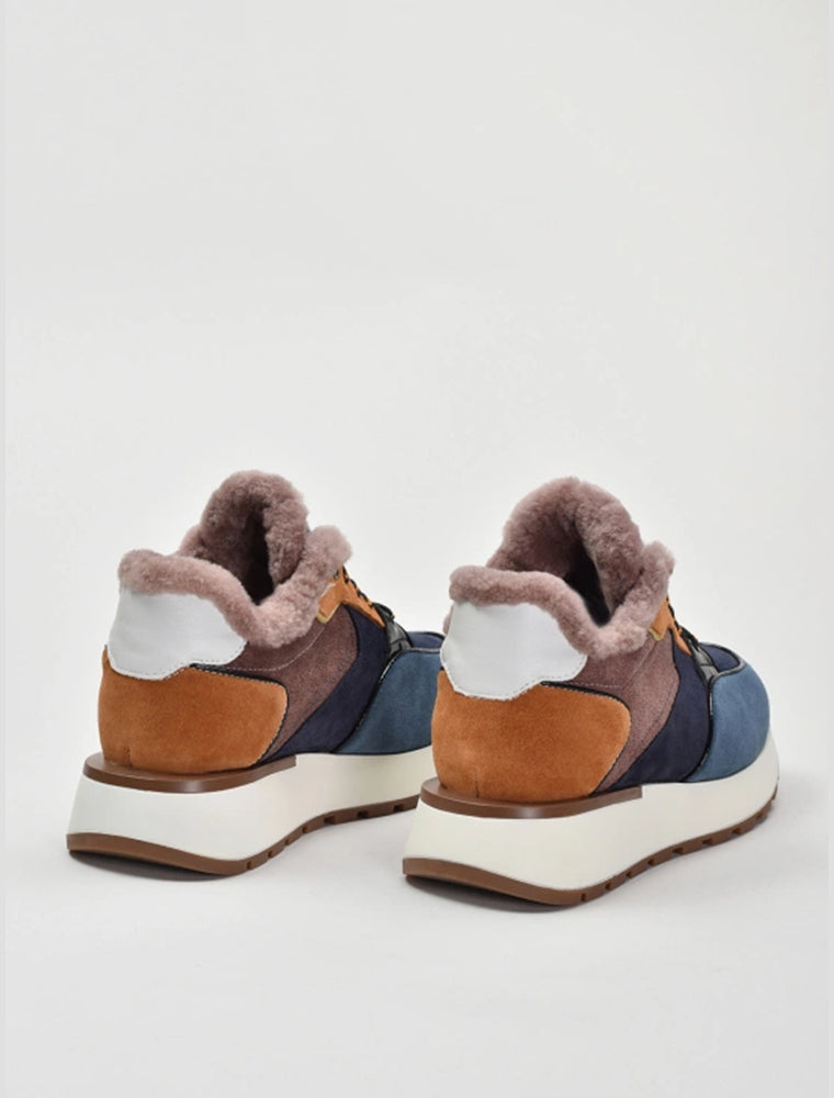 Winter Suede Sneakers, Multicolor Blue