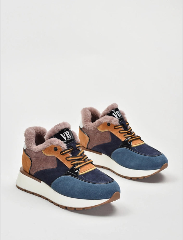 Winter Suede Sneakers, Multicolor Blue