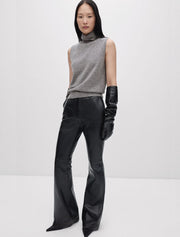 Wool Turtleneck Top, Medium Grey