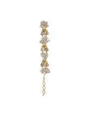 Armani Bracelet, Lemon Quartz, Green Amethyst & Kashi Pearls, 14K Gold Plated