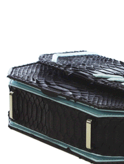 Python Radiant Clutch Bag, Black / Light Blue