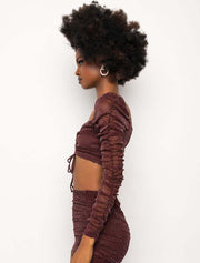 Gathered Crop Top, Mulberry Wine