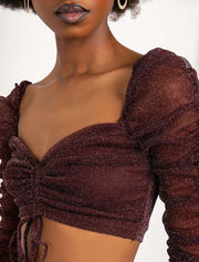 Gathered Crop Top, Mulberry Wine