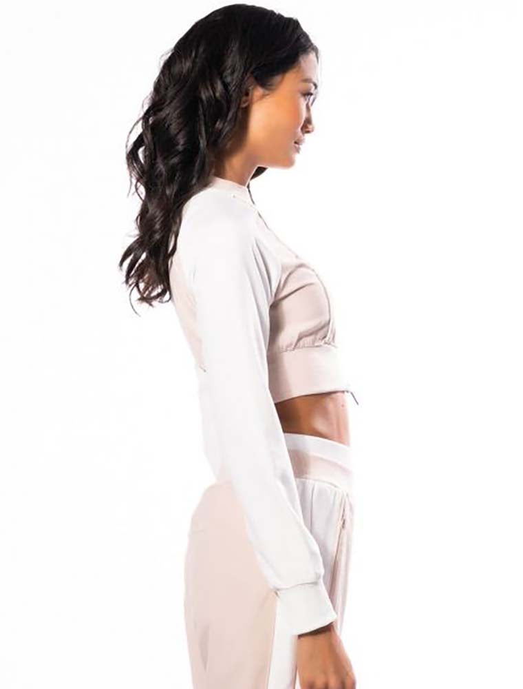 Active Zip-up Cropped Sweatshirt, Pink