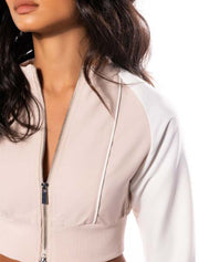 Active Zip-up Cropped Sweatshirt, Pink