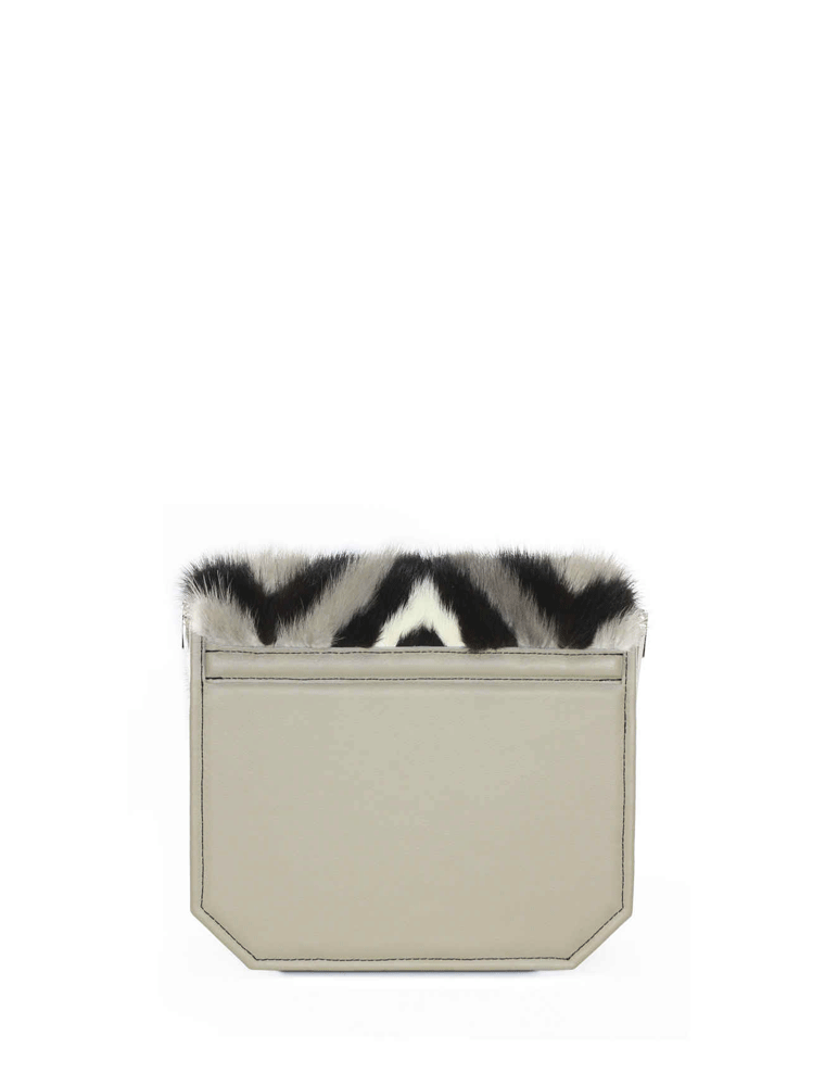 Herringbone Mink Radiant Clutch Bag, Taupe