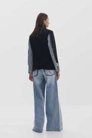 Denim Deconstructed Blazer, Black